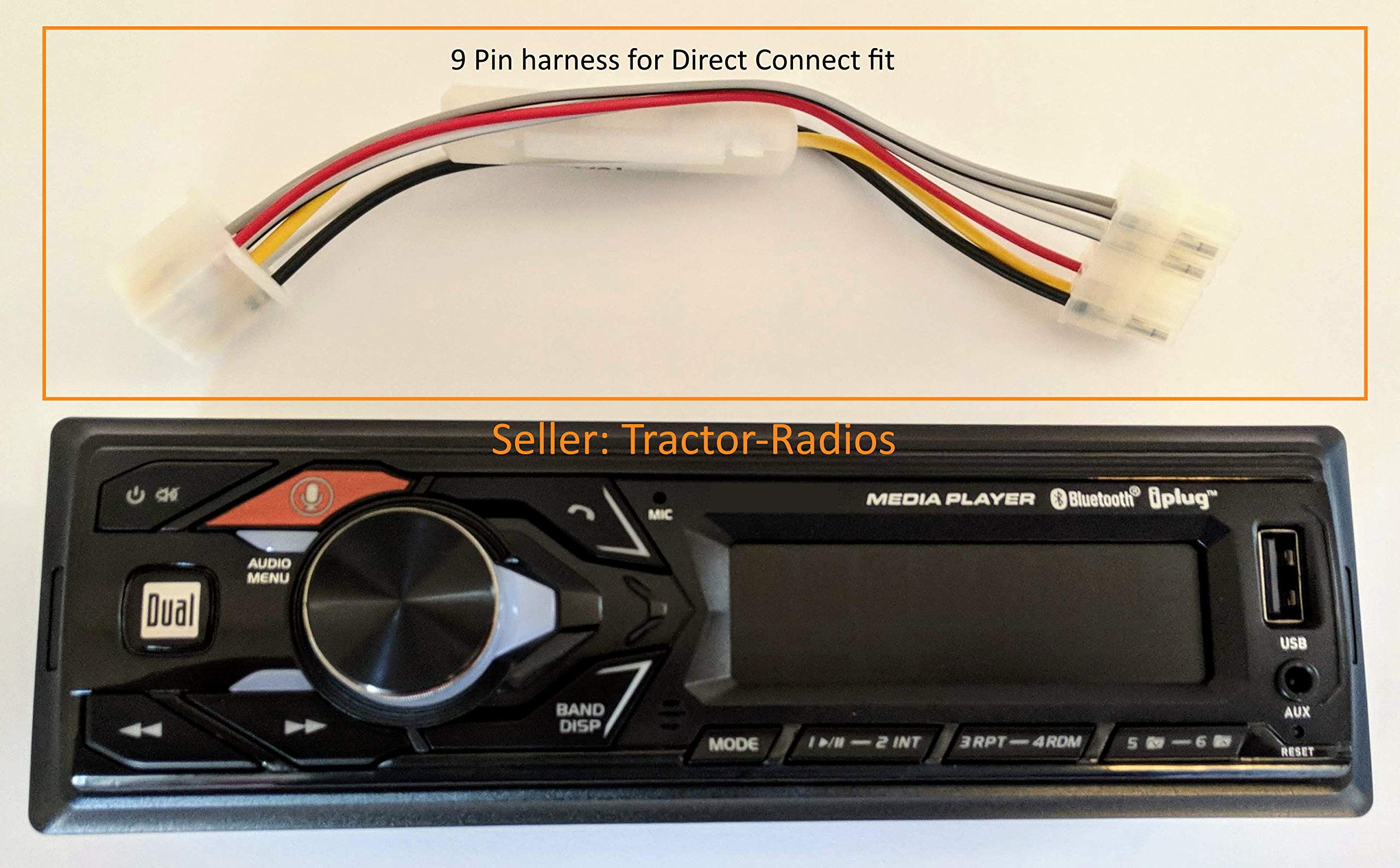 Direct Connect Plug & Play Kubota Tractor Radio Google Siri Bluetooth Lx2610 Lx Rtv 1100 B2650 Rtv X1100C